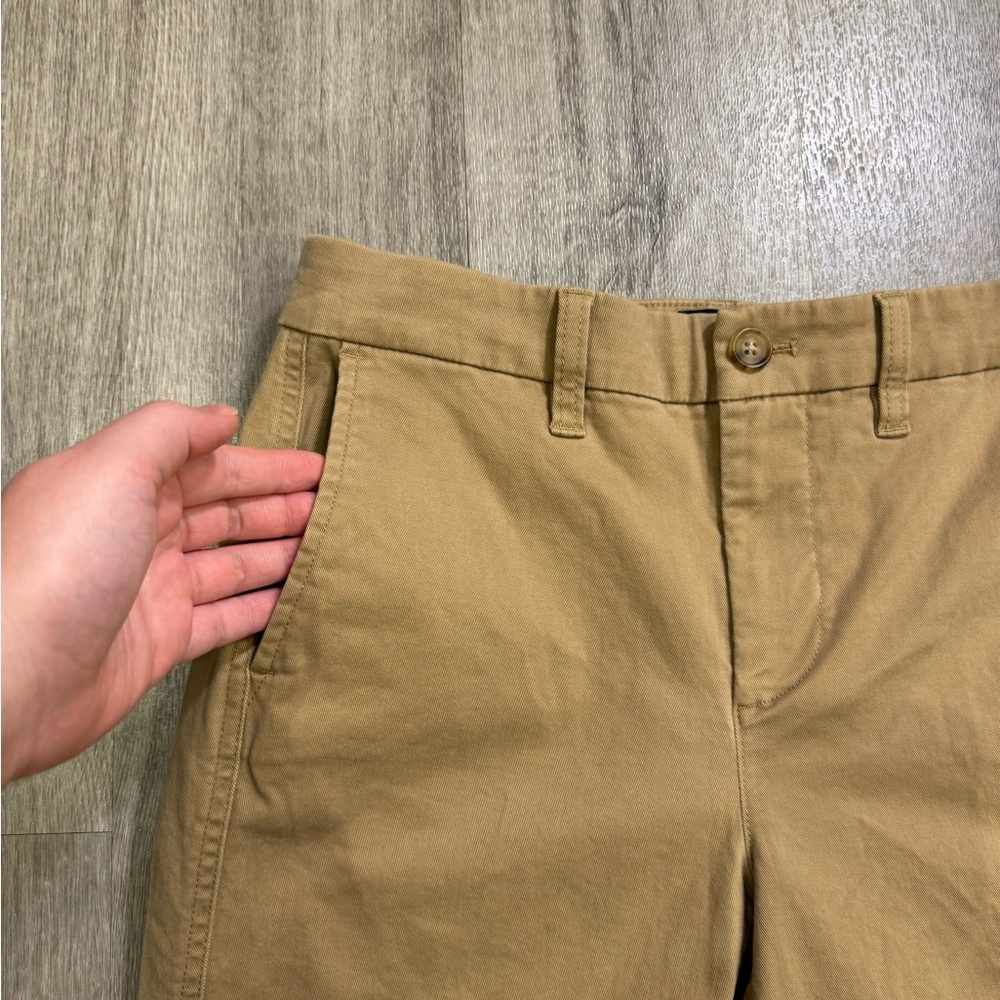 J. Crew High Rise Girlfriend Chino Pants Women Size 2 Tan Straight Leg Office - Picture 5 of 13